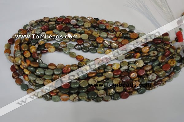 CPJ82 15.5 inches 8*10mm oval picasso jasper gemstone beads