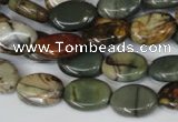 CPJ83 15.5 inches 10*14mm oval picasso jasper gemstone beads