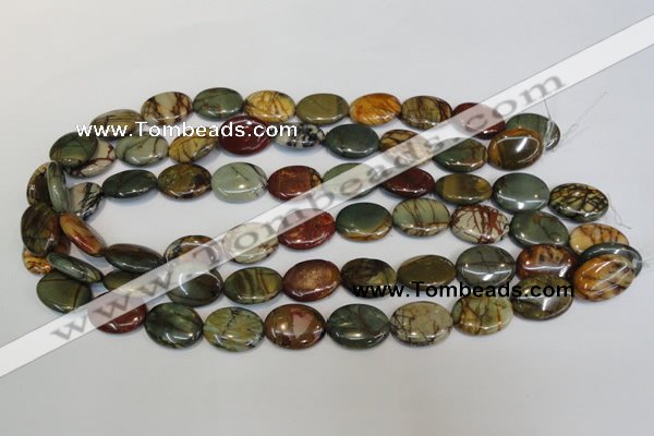 CPJ85 15.5 inches 15*20mm oval picasso jasper gemstone beads