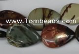 CPJ90 15.5 inches 18*25mm flat teardrop picasso jasper gemstone beads