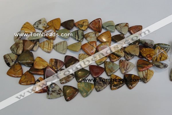 CPJ92 15.5 inches 20*20mm triangle picasso jasper gemstone beads