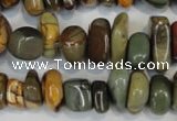 CPJ95 15.5 inches 6*14mm nuggets picasso jasper gemstone beads