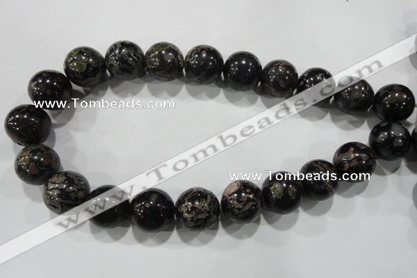 CPM08 15.5 inches 20mm round plum blossom jade beads wholesale