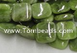 CPO08 15.5 inches 12*12mm square olivine gemstone beads wholesale