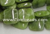 CPO10 15.5 inches 18*18mm square olivine gemstone beads wholesale