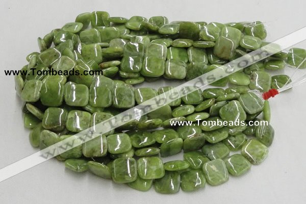 CPO10 15.5 inches 18*18mm square olivine gemstone beads wholesale