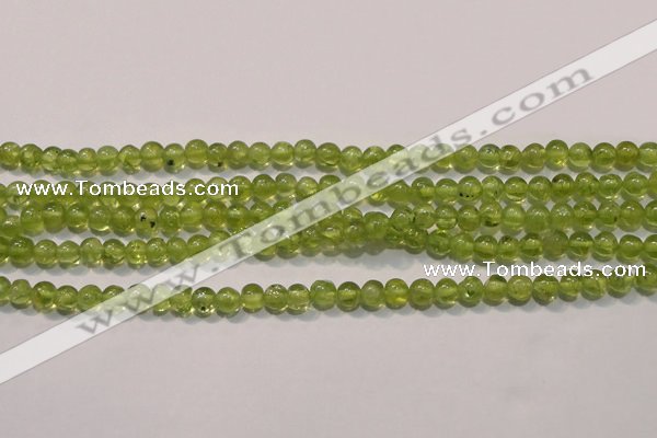 CPO102 15 inches 4mm round natural peridot beads wholesale