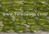 CPO113 15 inches 3.5*5mm teardrop natural peridot beads wholesale