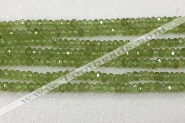 CPO118 15.5 inches 2*4mm faceted rondelle peridot gemstone beads