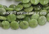 CPO15 15.5 inches 10mm flat round olivine gemstone beads wholesale