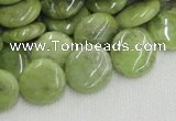 CPO17 15.5 inches 16mm flat round olivine gemstone beads wholesale