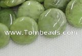 CPO18 15.5 inches 20mm flat round olivine gemstone beads wholesale