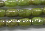 CPO24 15.5 inches 6*10mm drum olivine gemstone beads wholesale