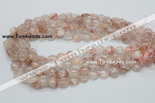 CPQ02 15.5 inches 15mm flat round natural pink quartz beads