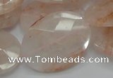 CPQ17 15.5 inches 30*40mm faceted oval natural pink quartz beads