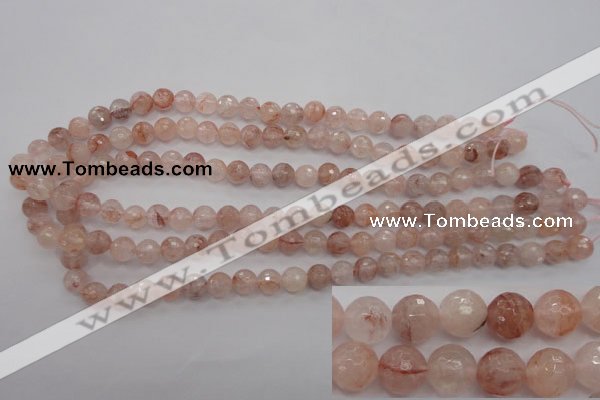 CPQ203 15.5 inches 8mm faceted round natural pink quartz beads