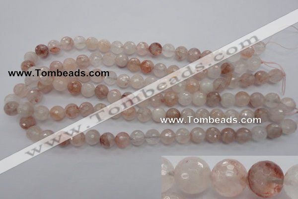 CPQ204 15.5 inches 10mm faceted round natural pink quartz beads