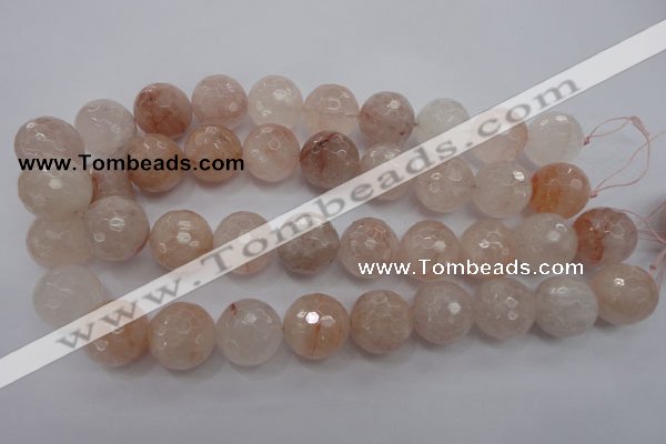 CPQ209 15.5 inches 20mm faceted round natural pink quartz beads