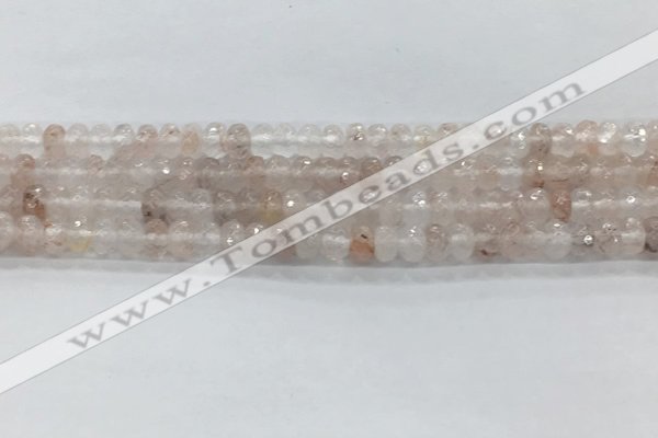 CPQ210 15.5 inches 4*6mm faceted rondelle natural pink quartz beads