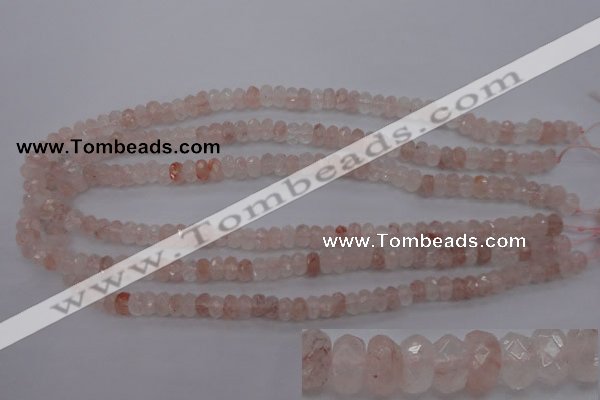 CPQ211 15.5 inches 5*8mm faceted rondelle natural pink quartz beads