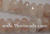 CPQ215 15.5 inches 8*16mm faceted rondelle natural pink quartz beads