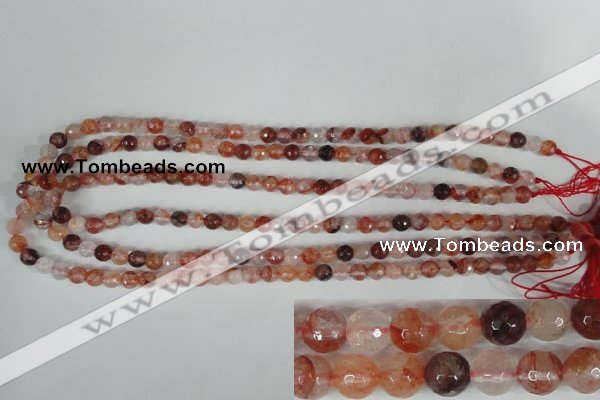 CPQ22 15.5 inches 6mm faceted round natural pink quartz beads