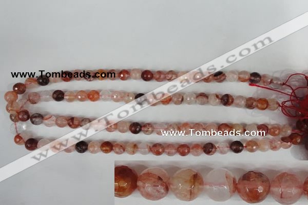 CPQ23 15.5 inches 8mm faceted round natural pink quartz beads