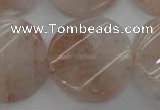 CPQ238 15.5 inches 28mm twisted coin natural pink quartz beads