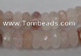 CPQ246 15.5 inches 6*12mm faceted rondelle natural pink quartz beads