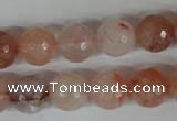 CPQ25 15.5 inches 12mm faceted round natural pink quartz beads