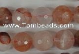 CPQ26 15.5 inches 14mm faceted round natural pink quartz beads