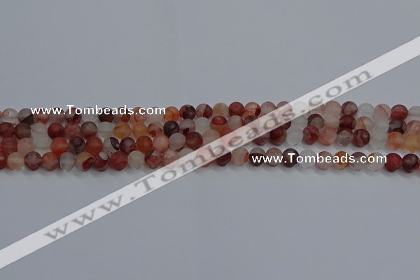 CPQ300 15.5 inches 4mm round matte pink quartz beads wholesale