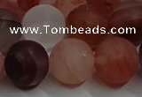 CPQ305 15.5 inches 14mm round matte pink quartz beads wholesale