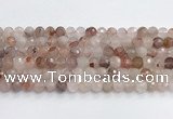 CPQ319 15.5 inches 8mm faceted round pink quartz beads