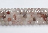 CPQ320 15.5 inches 10mm faceted round pink quartz beads