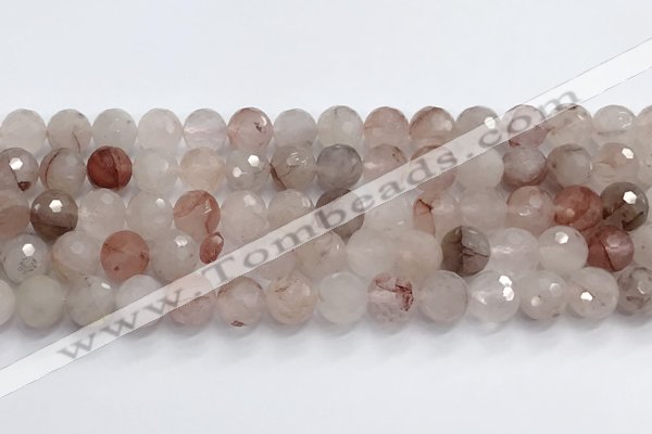 CPQ321 15.5 inches 12mm faceted round pink quartz beads