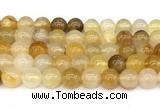 CPQ354 15.5 inches 12mm round yellow quartz gemstone beads