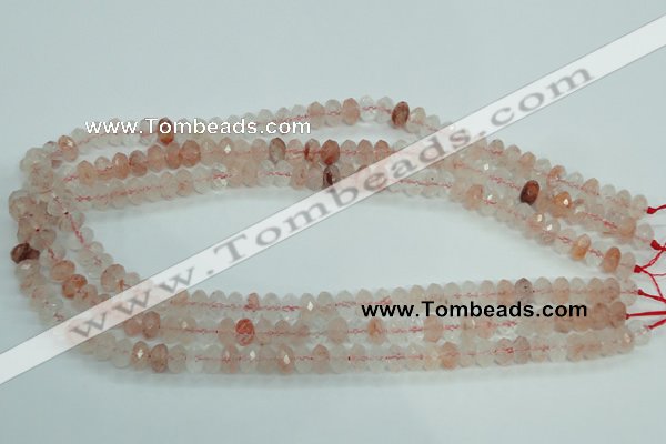 CPQ38 15.5 inches 5*8mm faceted rondelle natural pink quartz beads