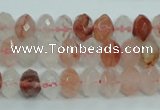 CPQ39 15.5 inches 6*10mm faceted rondelle natural pink quartz beads