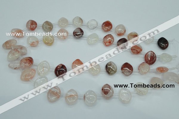 CPQ58 Top-drilled 13*18mm marquise natural pink quartz beads