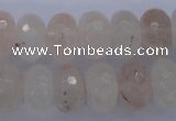 CPQ70 15.5 inches 10*16mm faceted rondelle natural pink quartz beads