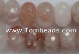 CPQ71 15.5 inches 12*18mm faceted rondelle natural pink quartz beads