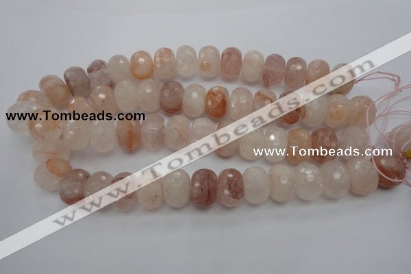 CPQ72 15.5 inches 14*20mm faceted rondelle natural pink quartz beads