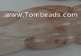 CPQ80 15.5 inches 10*35mm faceted rice natural pink quartz beads