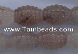 CPQ90 15.5 inches 15*20mm carved rice natural pink quartz beads