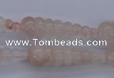 CPQ93 15.5 inches 10*35mm carved teardrop natural pink quartz beads