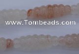 CPQ95 15.5 inches 10*30mm carved rice natural pink quartz beads