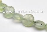 CPR07  A grade 10mm flat round natural prehnite gemstone beads