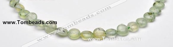 CPR07  A grade 10mm flat round natural prehnite gemstone beads