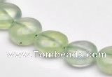 CPR08 A grade 12mm flat round natural prehnite gemstone beads